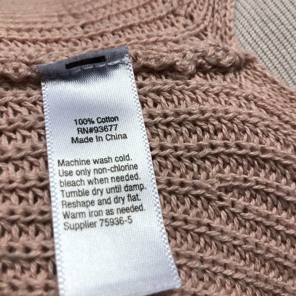 A.N.A Pink Long Sleeve V-Neck Cable Knit Sweater - Picture 7 of 7